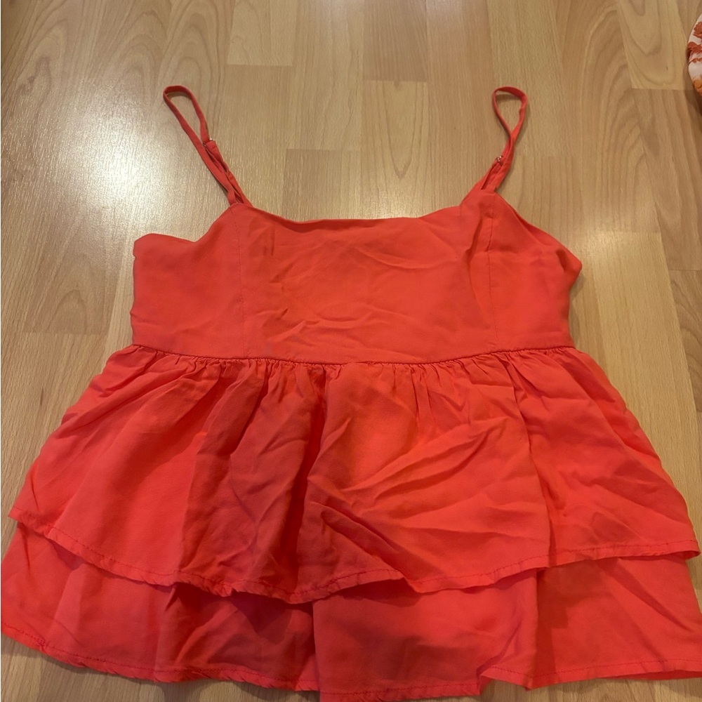 Forever 21 Coral Smocked Top